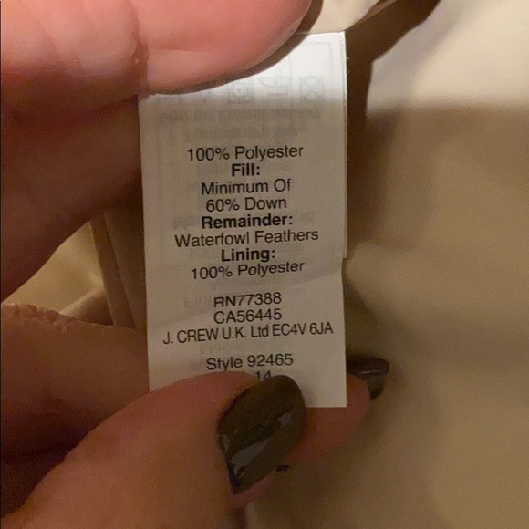 J Crew Down Filled Quilted Vest XXS Ivory $99 - Picture 8 of 10